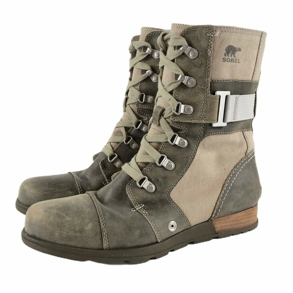 Sorel Womens Major Carly Winter Combat Boots Green